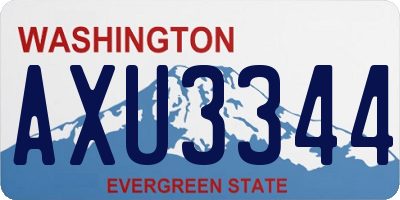 WA license plate AXU3344