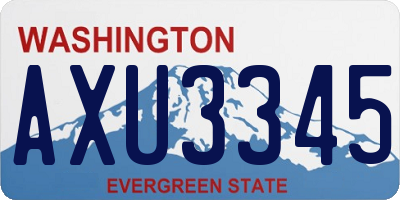 WA license plate AXU3345