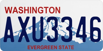 WA license plate AXU3346