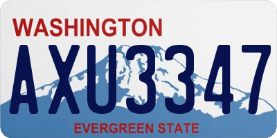 WA license plate AXU3347