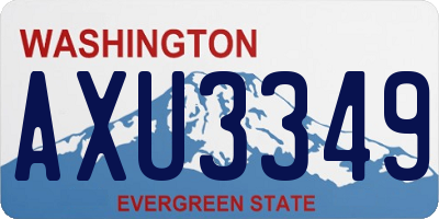 WA license plate AXU3349