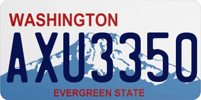 WA license plate AXU3350