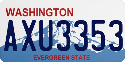 WA license plate AXU3353