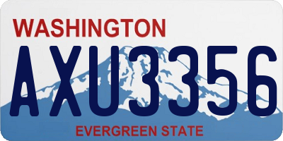 WA license plate AXU3356