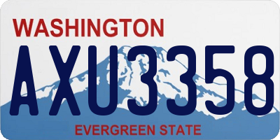 WA license plate AXU3358