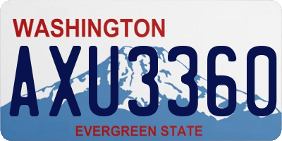 WA license plate AXU3360