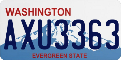 WA license plate AXU3363