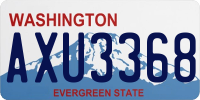 WA license plate AXU3368