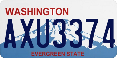 WA license plate AXU3374