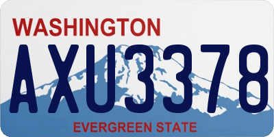 WA license plate AXU3378