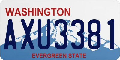 WA license plate AXU3381
