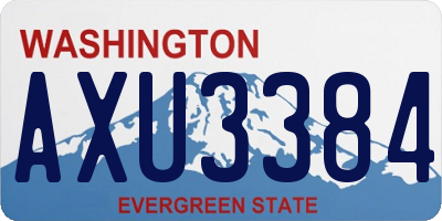 WA license plate AXU3384