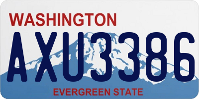 WA license plate AXU3386