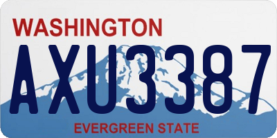 WA license plate AXU3387