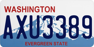 WA license plate AXU3389