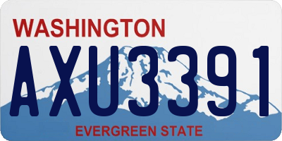 WA license plate AXU3391