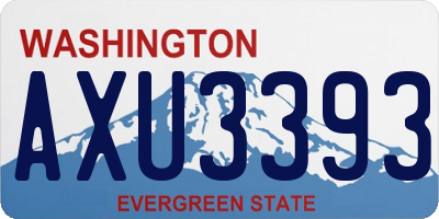 WA license plate AXU3393
