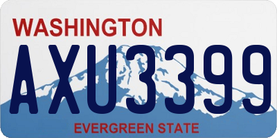 WA license plate AXU3399