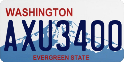 WA license plate AXU3400