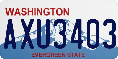 WA license plate AXU3403