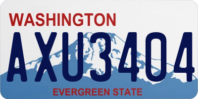 WA license plate AXU3404