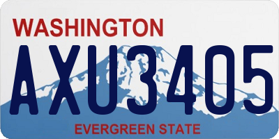 WA license plate AXU3405