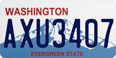 WA license plate AXU3407