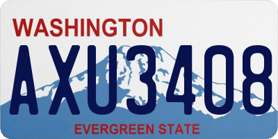 WA license plate AXU3408