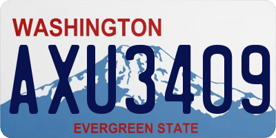 WA license plate AXU3409