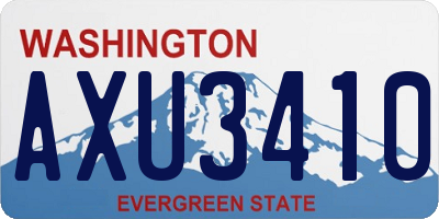 WA license plate AXU3410