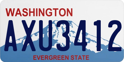 WA license plate AXU3412