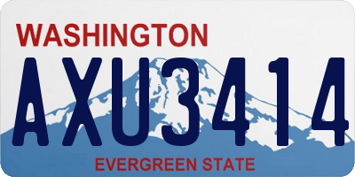 WA license plate AXU3414