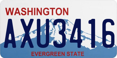 WA license plate AXU3416