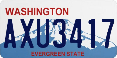 WA license plate AXU3417