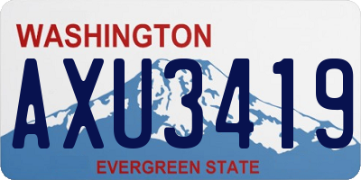 WA license plate AXU3419