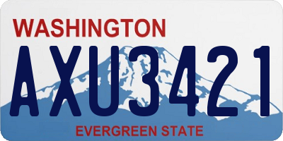 WA license plate AXU3421