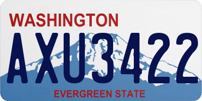 WA license plate AXU3422