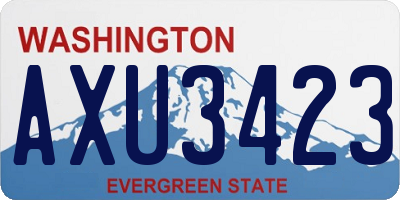 WA license plate AXU3423