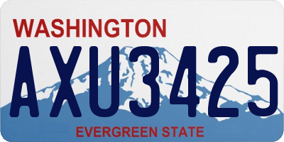 WA license plate AXU3425