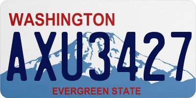 WA license plate AXU3427