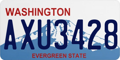 WA license plate AXU3428