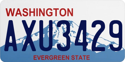 WA license plate AXU3429