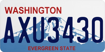 WA license plate AXU3430