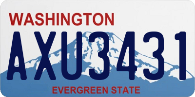 WA license plate AXU3431