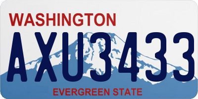 WA license plate AXU3433