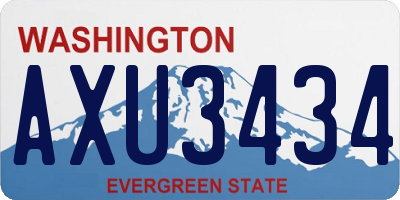 WA license plate AXU3434