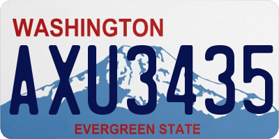 WA license plate AXU3435