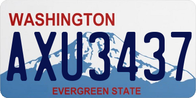 WA license plate AXU3437