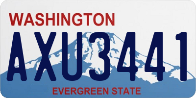 WA license plate AXU3441