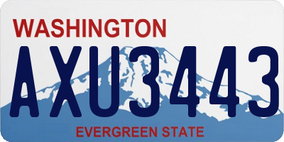 WA license plate AXU3443